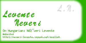 levente neveri business card